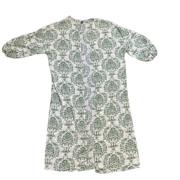 Floral Allover Print Kimono Green & White - Picture 4 of 5